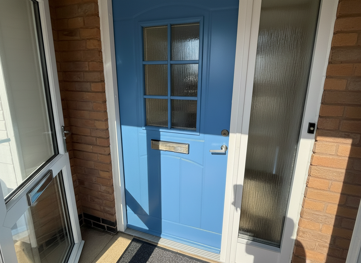 Blue front door